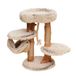 Fudajo Poteau griffoir - 87,5 cm hoog - speels design - meuble à griffer pour chat - couleur crème-brun - bois de poirier - avec peluche, sisal, niche, plateforme et hamac
