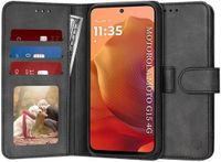 Techsuit Diary Book Wallet Case Zwart voor Motorola Moto G15/G15 Power
