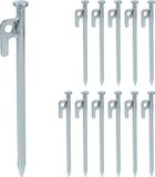 Relaxdays tentharing set van 12, 20 cm, staal, zilver