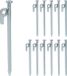 Relaxdays tentharing set van 12, 20 cm, staal, zilver