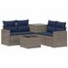 vidaXL Canapé 2 places Gris et Bleu marine Poly rotin et Acier