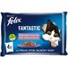Purina Felix Fantastic kattenvoer voor volwassenen, favoriete keuze, 12 verpakkingen met 4 enveloppen van 85 g, 48 enveloppen