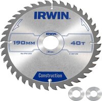 Irwin Cirkelzaagblad voor Hout | Construction | Ø 190mm Asgat 30mm 40T - 1897200