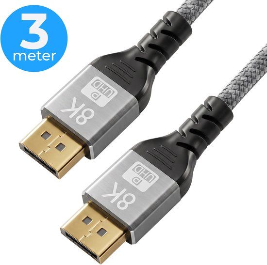 Nuvance Displayport Kabel - 3 Meter Display Kabel - 8K Ultra HD