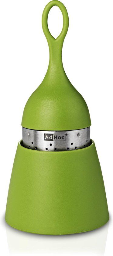 AdHoc Floatea Thee Ei Voor Losse Thee | Drijvende Theezeef & Thee Infuser | Met Uitlekhouder | Groen