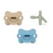 Suavinex Set van 3 siliconen fopspenen, 6-18 maanden, Sx Pro, blauw/groen/beige