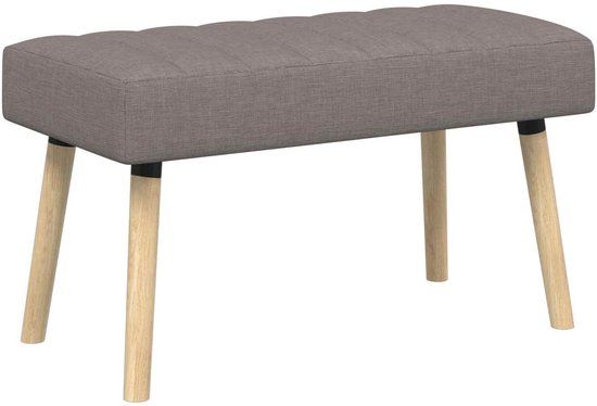 vidaXL Kanaalgeplooide Bank Taupe 80 x 40 x 46 cm Stof