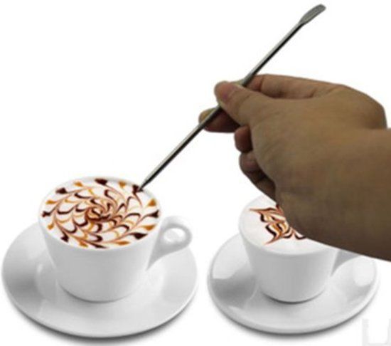 No Name Barista Latte ART Pen - Zilveren RVS Pen