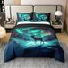 Aurora Deer Literie 100% Coton Lit Simple Aurores Boréales Thème Housse de Couette