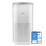 Levoit CORE 600S HEPA-luchtreiniger voor rookruimtes en mensen met allergieën, CADR 697 m³/u voor woningen tot 147 m², PM2,5-display en automatische modus, bediening via app, crèmewit