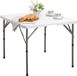 Merkloos Opvouwbare vierkante campingtafel 87 x 87 cm met draaggreep voor tuin, terras en binnenruimte