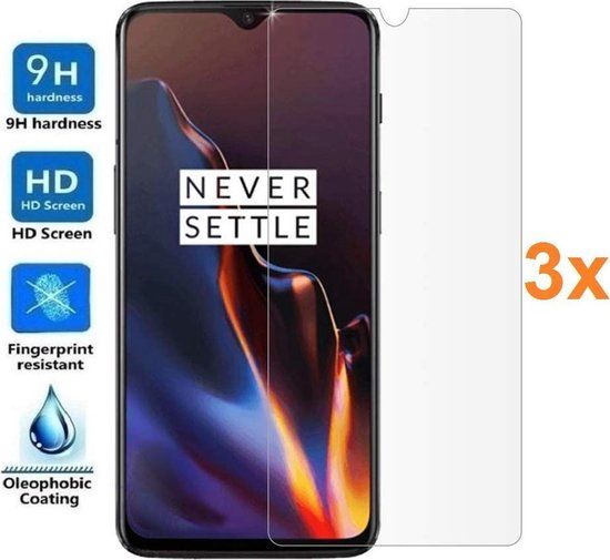 3x Screenprotector Tempered Glass voor OnePlus 6 - 9H (0.3mm)