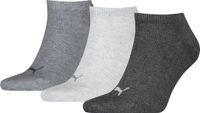 Puma - Unisex Sneakersokken - 3 Pack - Maat 43-46 - Grijs