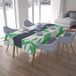 Bonamaison Tafelkleed, Anti-Mold, Sneldrogend, Waterdicht, 100% Polyester Tafellaken, Petroleum Groen, Wit, 140 x 200 Cm