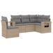 vidaXL 5-delige Loungeset met kussens, polyrattan, beige