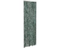 vidaXL Rideau anti-mouches 56x200 cm chenille vert et blanc