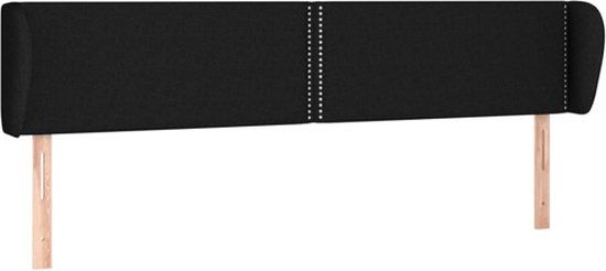 vidaXL Hoofdbord - Zwart - Stof - 203x23x78/88 cm