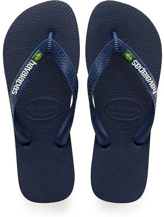 Havaianas Brasil Logo Slippers Unisex - Navy