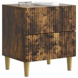 vidaXL Nachtkastje Gerookt eiken 62 x 34,5 x 47,5 cm Bewerkt hout
