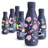Vikaster MilkyBottle Thermosfles, 0,35 ml, BPA-vrij, roestvrij staal, perfect voor kinderen, lekvrij, geschikt voor koolzuurhoudende dranken, voor school, camping, outdoor