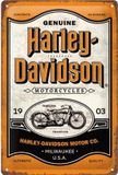 Nostalgic Art Merchandising Nostalgic Art Harley-Davidson Wandbord - Metaal - Oranje/Zwart/Wit - 20x30 cm
