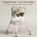 Chaise haute pour bébé - Chaise haute pour l'alimentation - 4 roues - Position inclinable réglable - Plateau avec bol et cuillère - Rembourré - Convient pour 1-2 ans - Kaki
