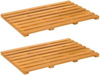 vidaXL Badmat 2 stuks Naturel 56 x 37 cm Massief Acacia Hout