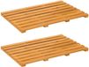 vidaXL Badmat 2 stuks Naturel 56 x 37 cm Massief Acacia Hout