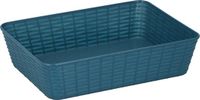 Merkloos Edco Opbergmandjes - kunststof - blauw - 25 x 19 x 6 cm