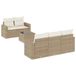 vidaXL Loungeset met kussens, polyrotan, beige