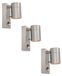 HOFTRONIC Set de 3 lampes murales Mason - 2700K Blanc Chaud - Détecteur de mouvement et interrupteur crépusculaire - Acier inoxydable - IP44 Étanche