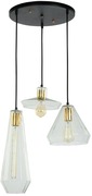 Groenovatie Muse Glazen Vintage Design Hanglamp, 3 Kappen Set .