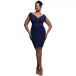 Goddiva Plus robe midi épaules dénudées femme