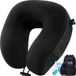 Unyqoos® Set d'oreillers de cou – Coussin de voyage 100% en mousse à mémoire de forme, oreiller de sommeil ergonomique avec housse en velours ultra-douce (lavable), compartiment pour téléphone, masque de sommeil et bouchons d'oreilles (NRR 33)