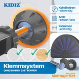 KIDIZ® Traphekje 102-108 cm Uitbreidbaar met Verlengstuk - Kinderhekje zonder boren Veiligheidshekje voor Kinderen en Baby - Antraciet