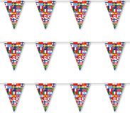 Merkloos / Sans marque Landen thema vlaggenlijn feestslinger - 3x - internationale vlaggen - 350 cm - Versiering/feestartikelen