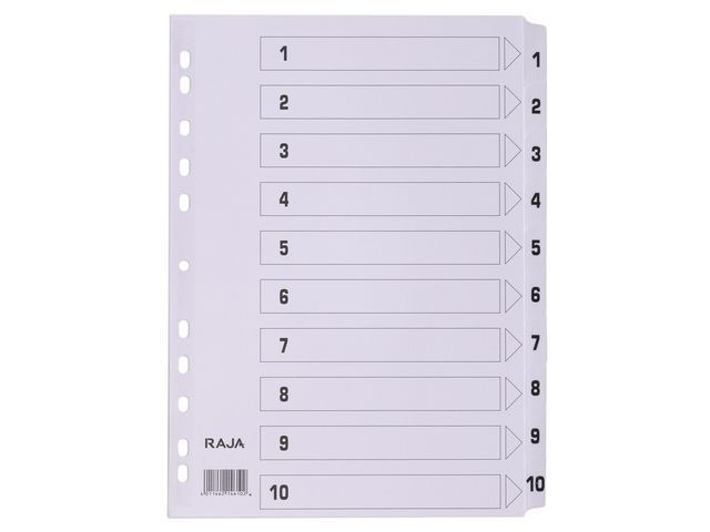 Staples Tabbladen - A4 - 11 Rings - 1-10 Tabs - Wit Karton
