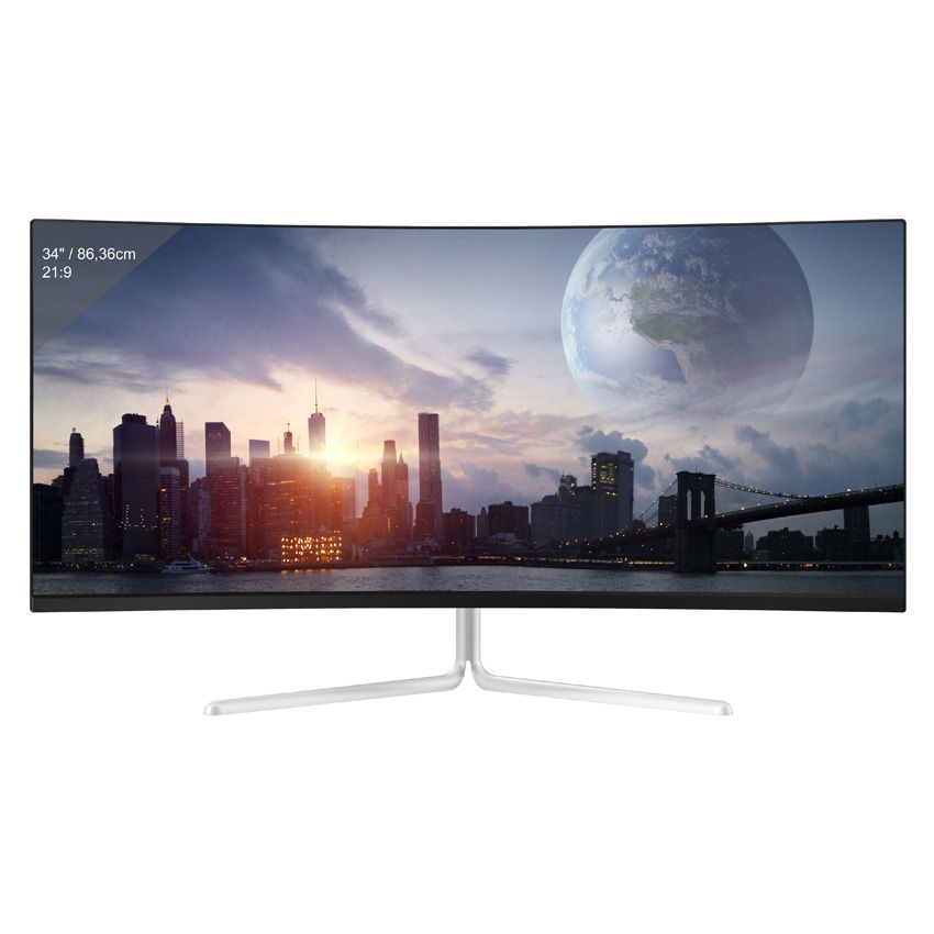 LC-Power LC-M34-UWQHD-100-C-V2 34" Ultrawide QHD Monitor - White