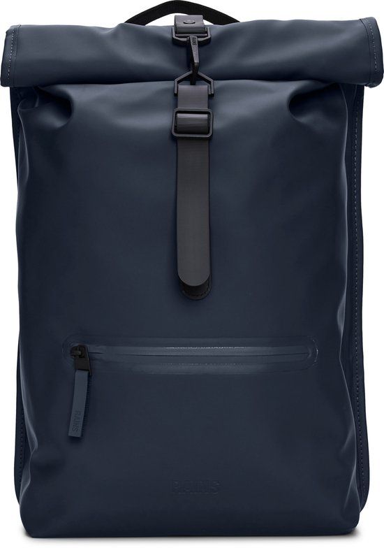 Rains Rolltop W3 Rugzak - Donkerblauw - 13L - 16 inch Laptopvak - Unisex