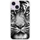 Apple iPhone 14 Tigre blanc et noir Verstevigd hoesje met sublimatie bedrukking