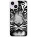 Apple iPhone 14 Tigre blanc et noir Verstevigd hoesje met sublimatie bedrukking