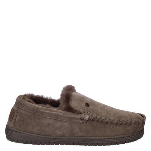 Warmbat Australia suède pantoffels donkerbruin