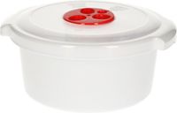 PLASTICFORTE Magnetronschaal met deksel/ventiel - 1L - wit - kunststof - hoog model
