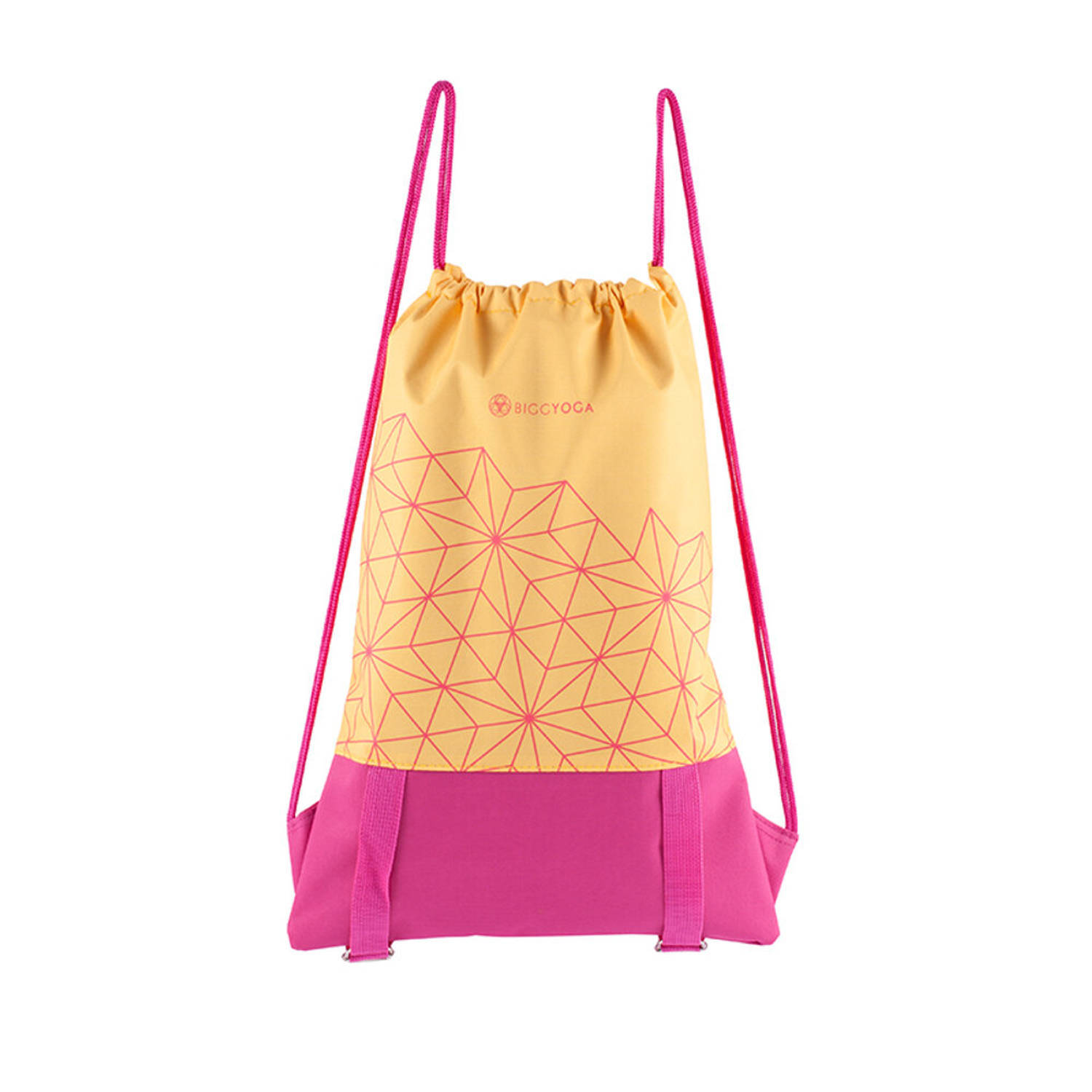 BiggDesign biggyoga-karma-drawstring yogatas-roze geel- mat houder -33x47cm