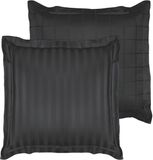 De Witte Lietaer Housse de coussin Zygo Ebony - 63 x 63 cm - Noir - Satin de coton