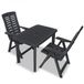 vidaXL Ensemble de bistro 3 pièces plastique anthracite