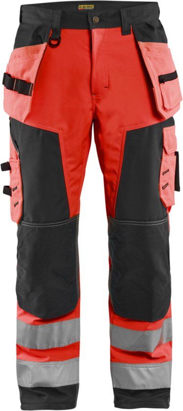 Blåkläder Werkbroek softshell High Vis 1567-2517 - High Vis Rood/Zwart - C44