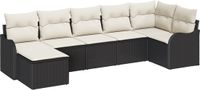 vidaXL Banc de jardin Noir et Blanc Polyrattan