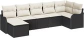 vidaXL Banc de jardin Noir et Blanc Polyrattan