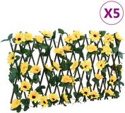 vidaXL - Kunstplant - klimop - op - latwerk - 5 - st - uittrekbaar - 180x30 - cm - geel